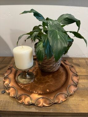 Vintage Gregorian Copper Hand Hammered Wall Plate #905 MCM Decor